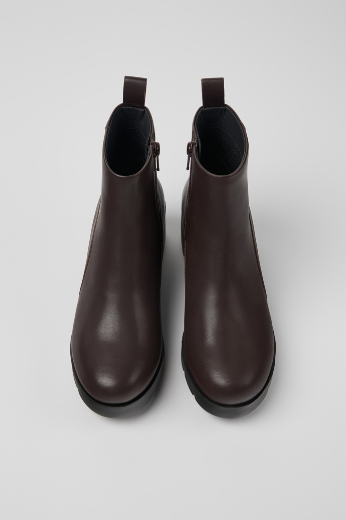 Camper Wanda - Botines de piel marrón para mujer