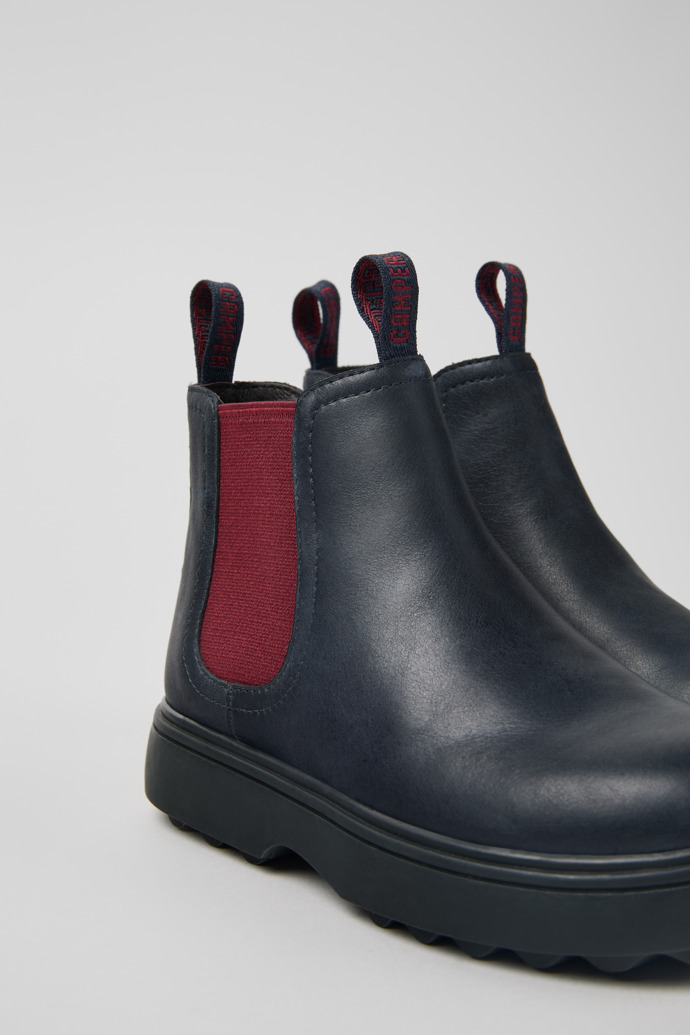Camper Norte - Botas de piel para niños en azul y burdeos