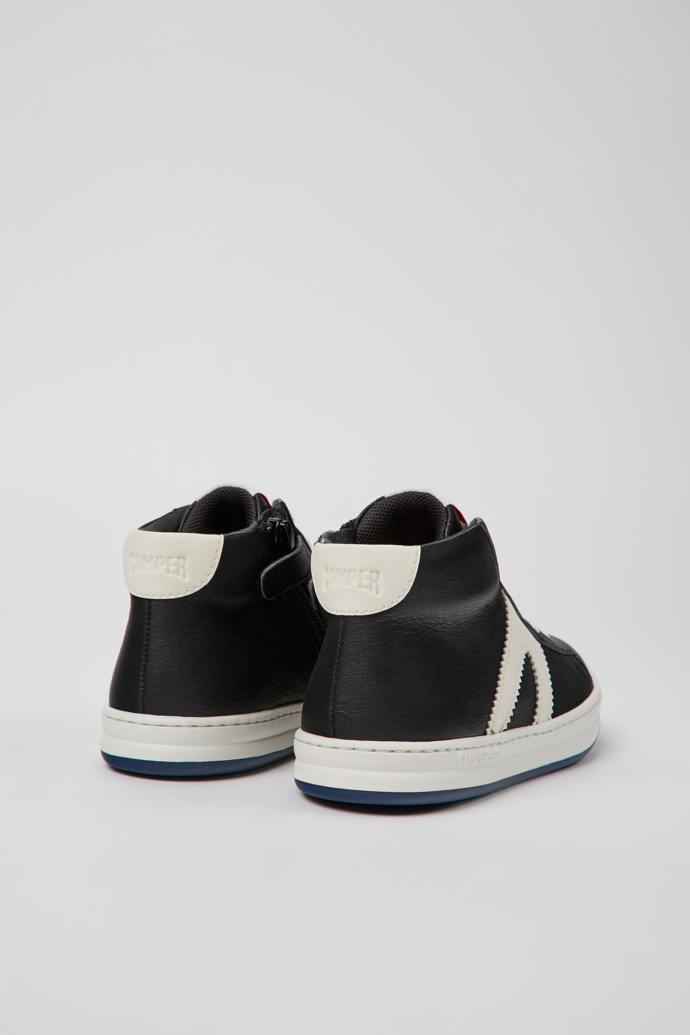Camper Runner - Zapatillas de piel para niños en blanco y negro
