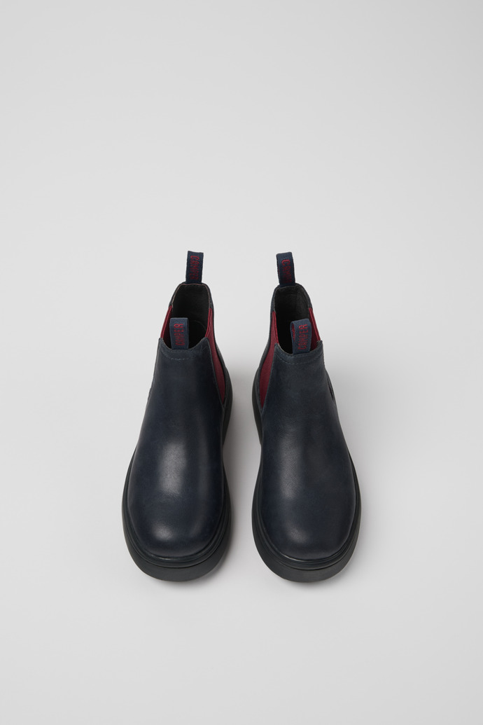 Camper Norte - Botas de piel para niños en azul y burdeos