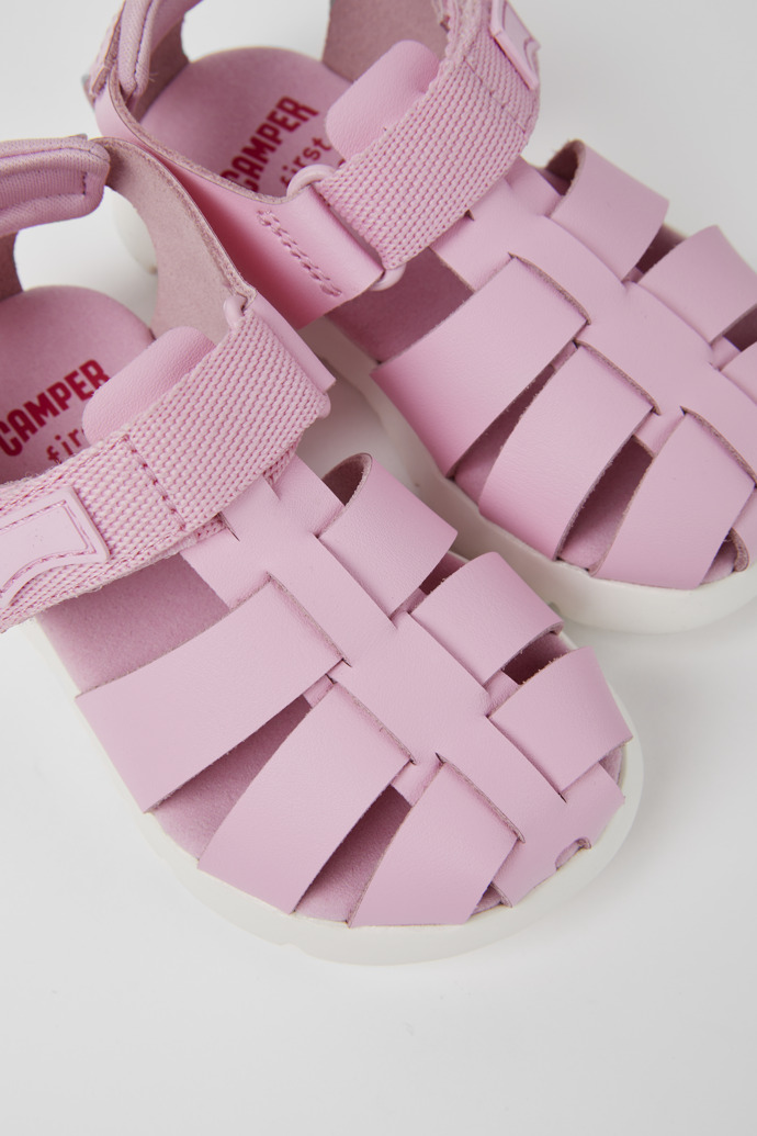 Camper Oruga - Sandalias rosas de piel y textil