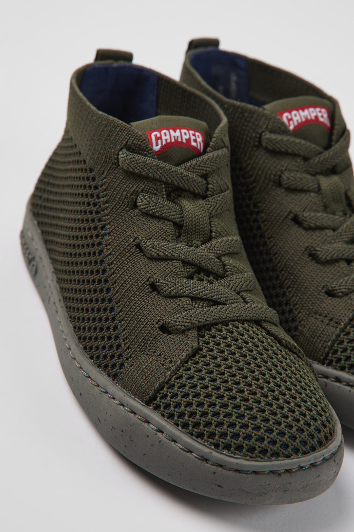 Camper Peu Touring - Botines verdes de tela para niño