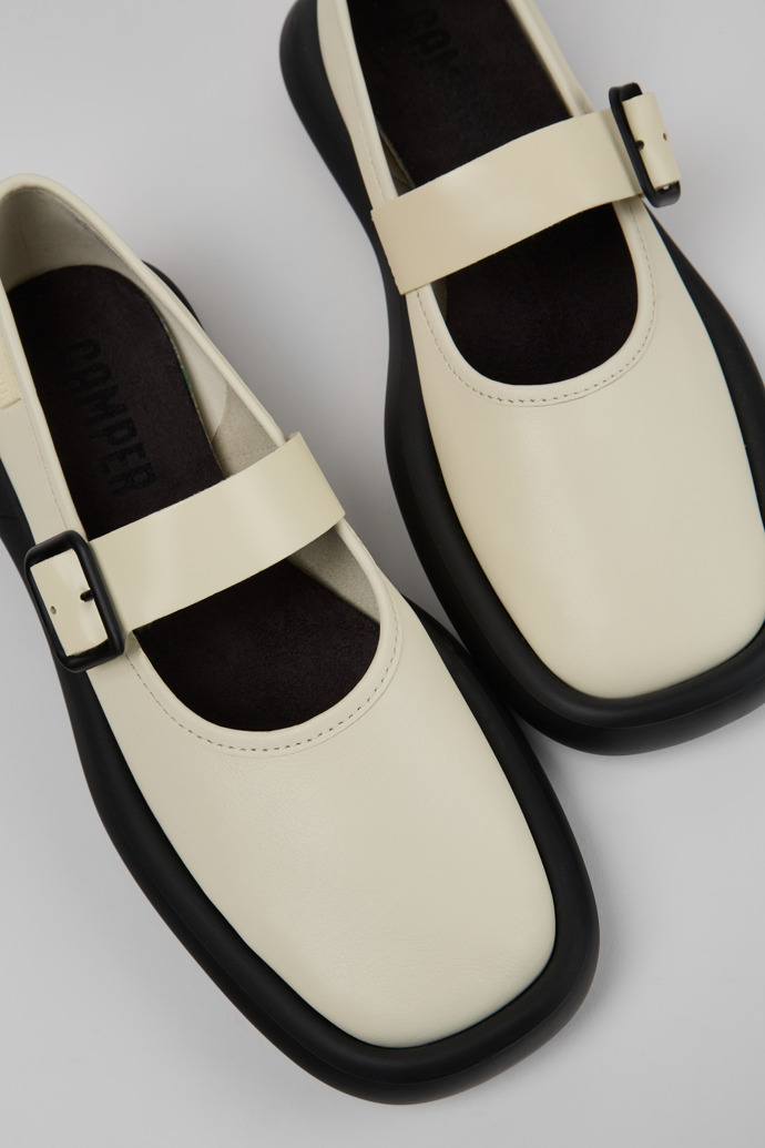 Camper Onda - Zapatos Mary Jane de piel blanca para mujer