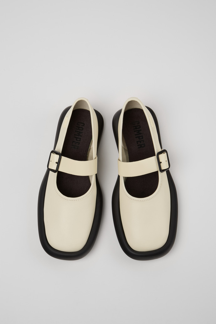 Camper Onda - Zapatos Mary Jane de piel blanca para mujer
