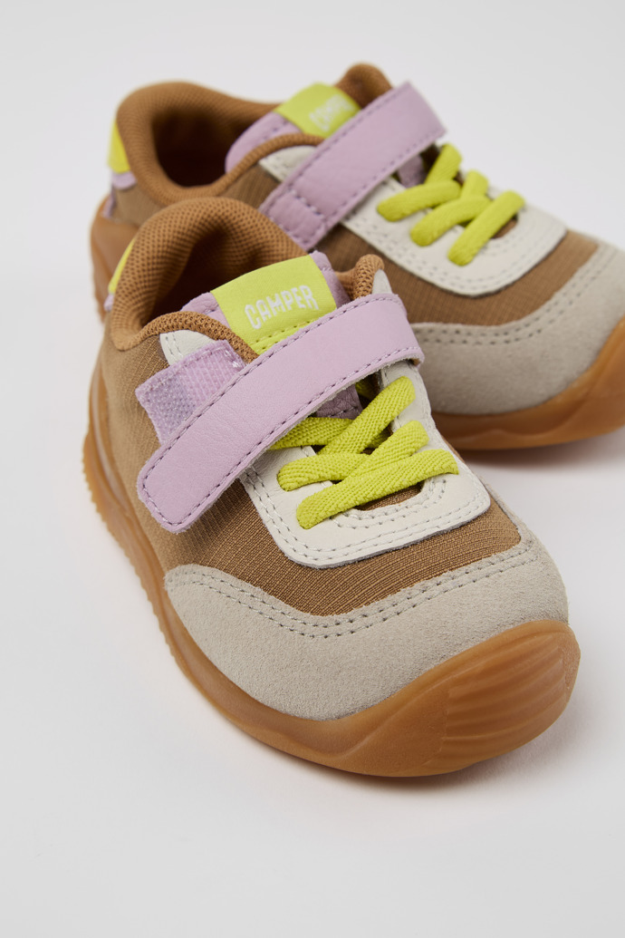 Camper Dadda - Zapatillas marrones para niños de textil y piel