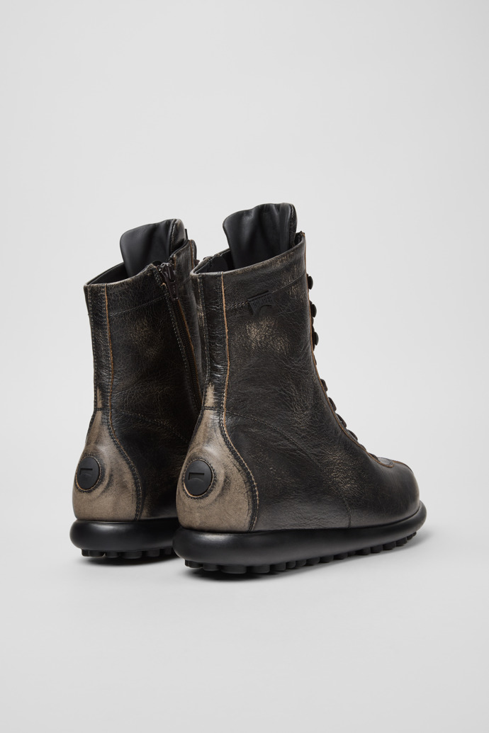 Camper Pelotas - Botines grises de piel vegetal para mujer.