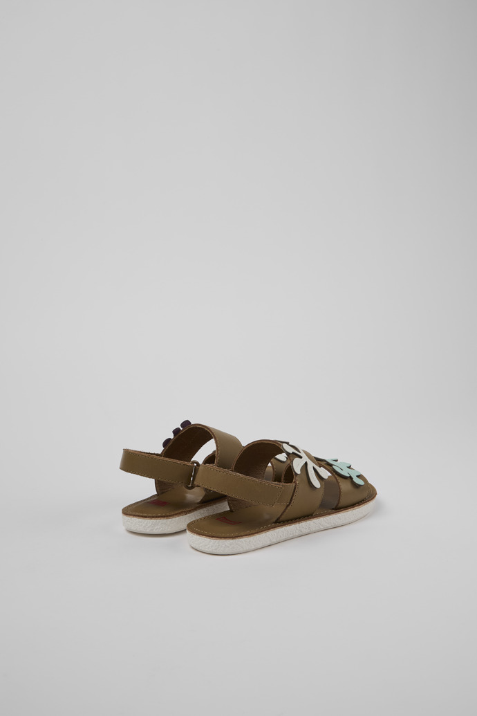 Camper Twins - Sandalias marrones de piel con doble tira.