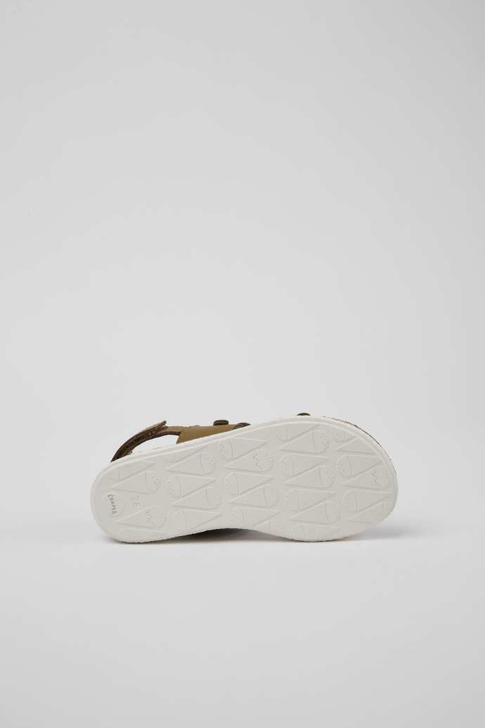 Camper Twins - Sandalias marrones de piel con doble tira.