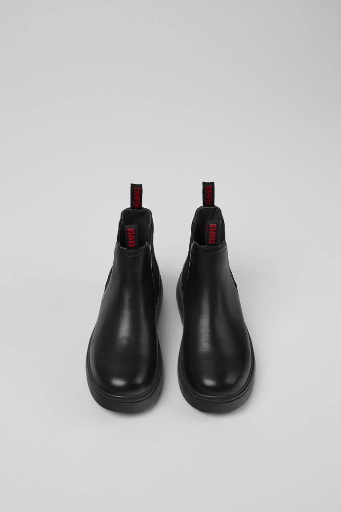 Camper Norte - Botines negros de piel para niño.