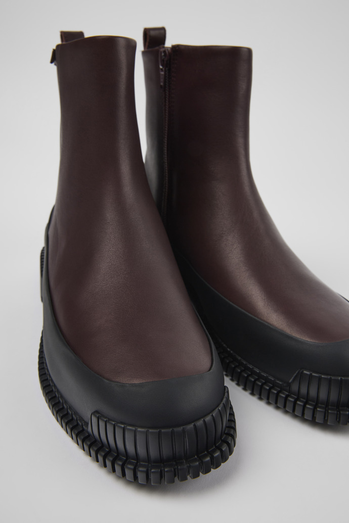 Camper Pix - Botas de piel color vino para mujer.
