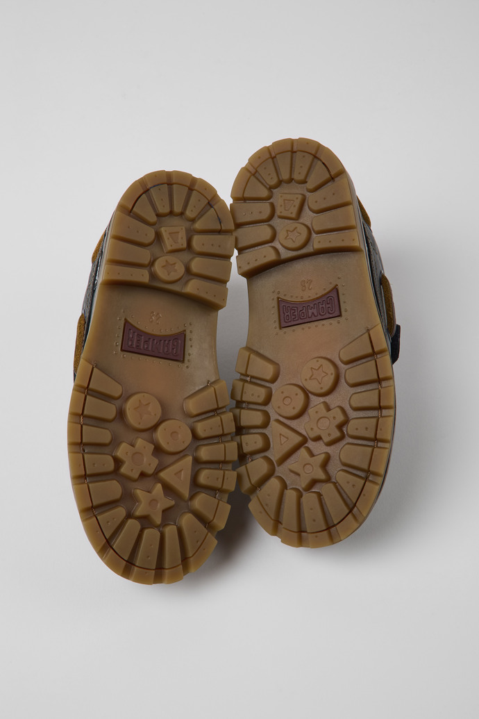 Camper Compas - Zapato de piel azul para niños de estilo náutico.