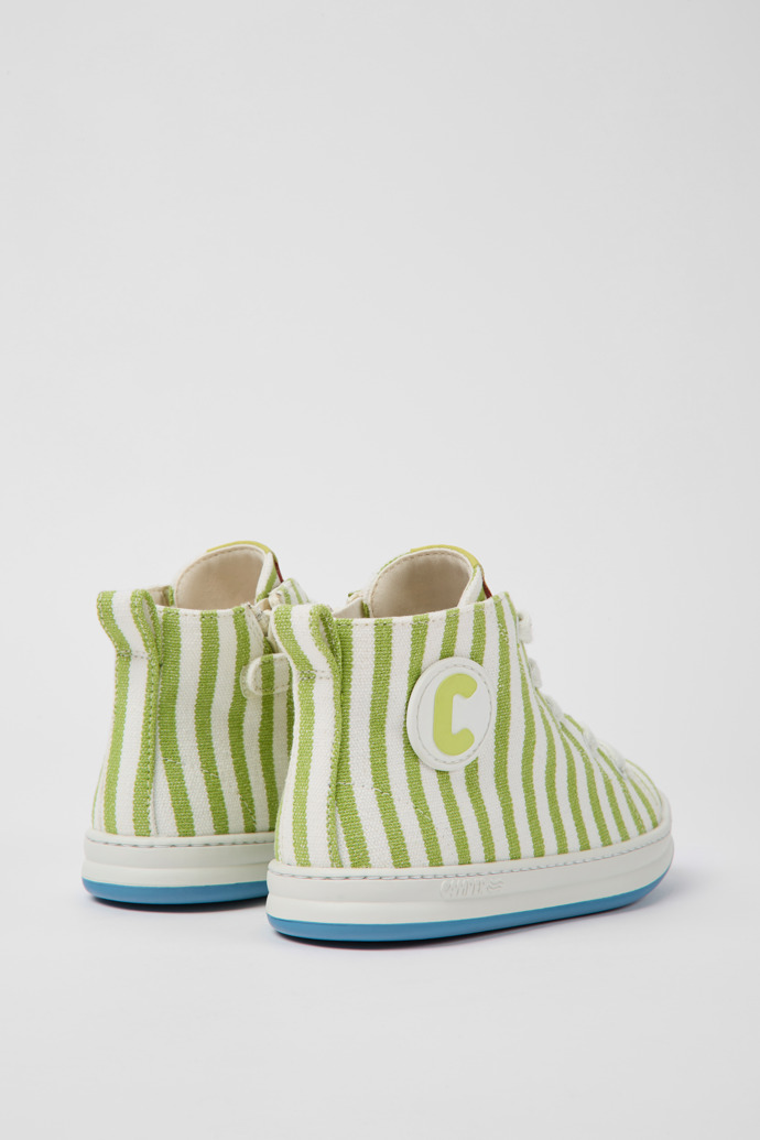 Camper Runner - Zapatillas blancas y verdes para niños de textil.