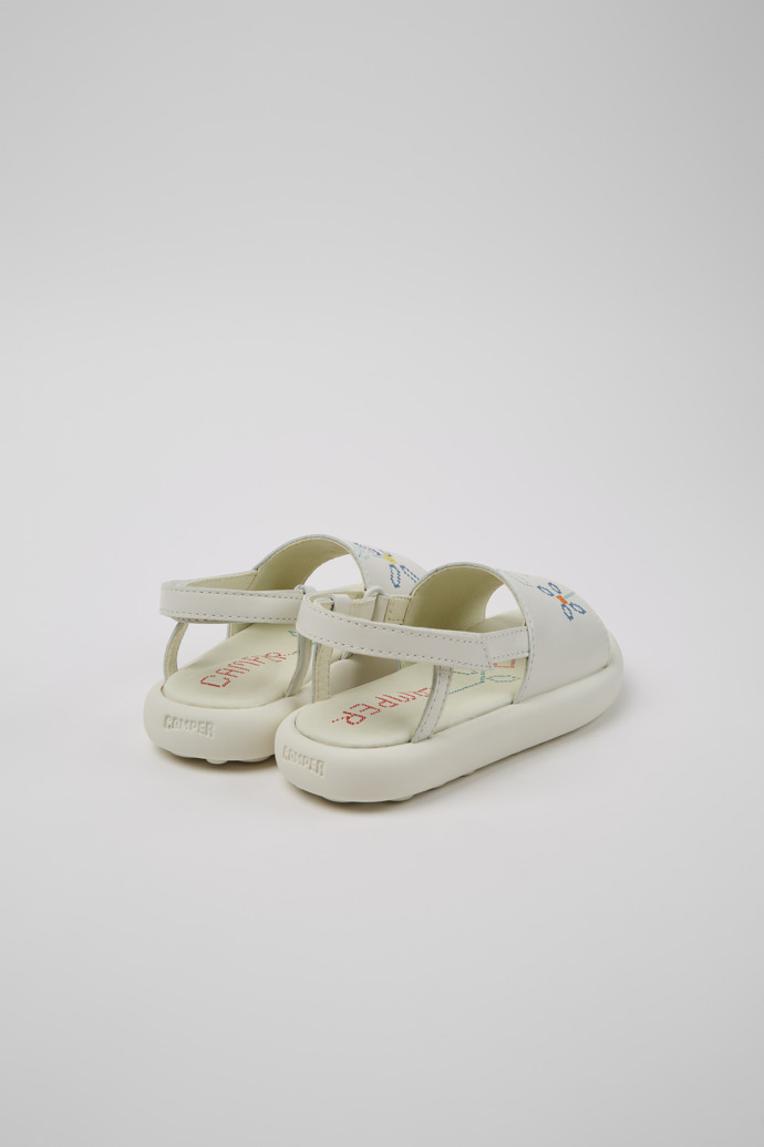Camper Twins - Sandalias blancas de piel para niños.