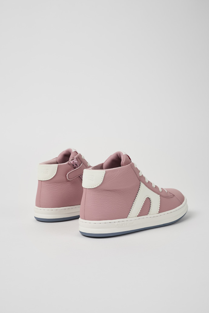 Camper Runner - Zapatillas rosas y blancas para niños de piel reciclada