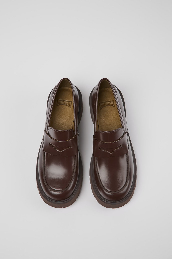 Camper Milah - Mocasín de piel color vino para mujer