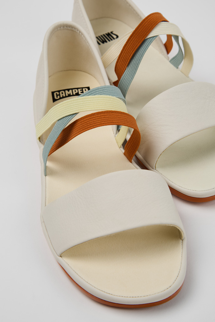 Sandalias Twins de Camper - Sandalias blancas de piel para mujer