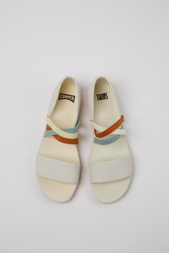 Sandalias Twins de Camper - Sandalias blancas de piel para mujer