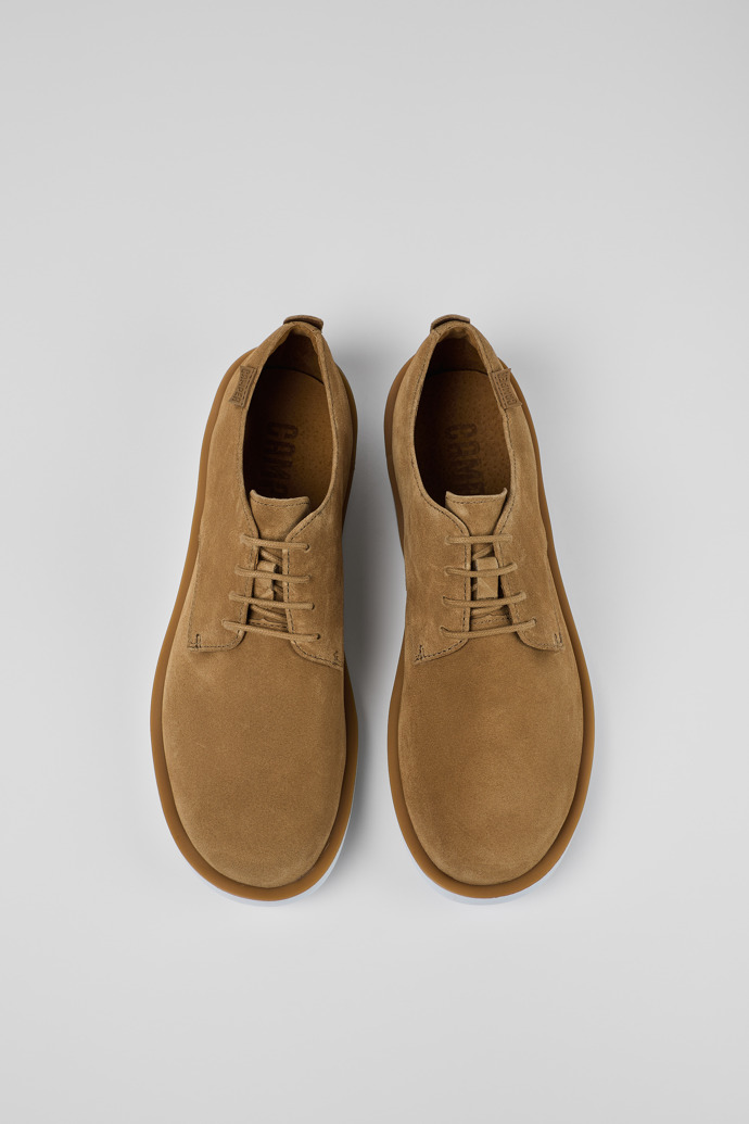 Camper Wagon - Zapato marrón con cordones para hombre fabricado con piel nobuk.