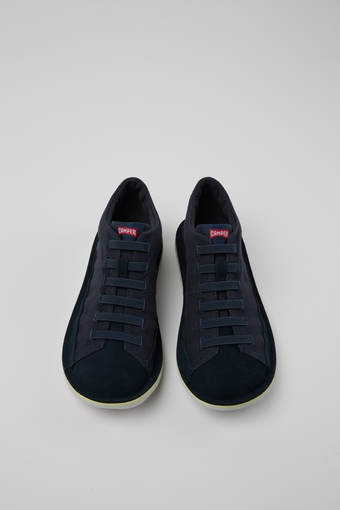 Camper Beetle - Botines azules de hombre de algodón reciclado y piel nobuk.