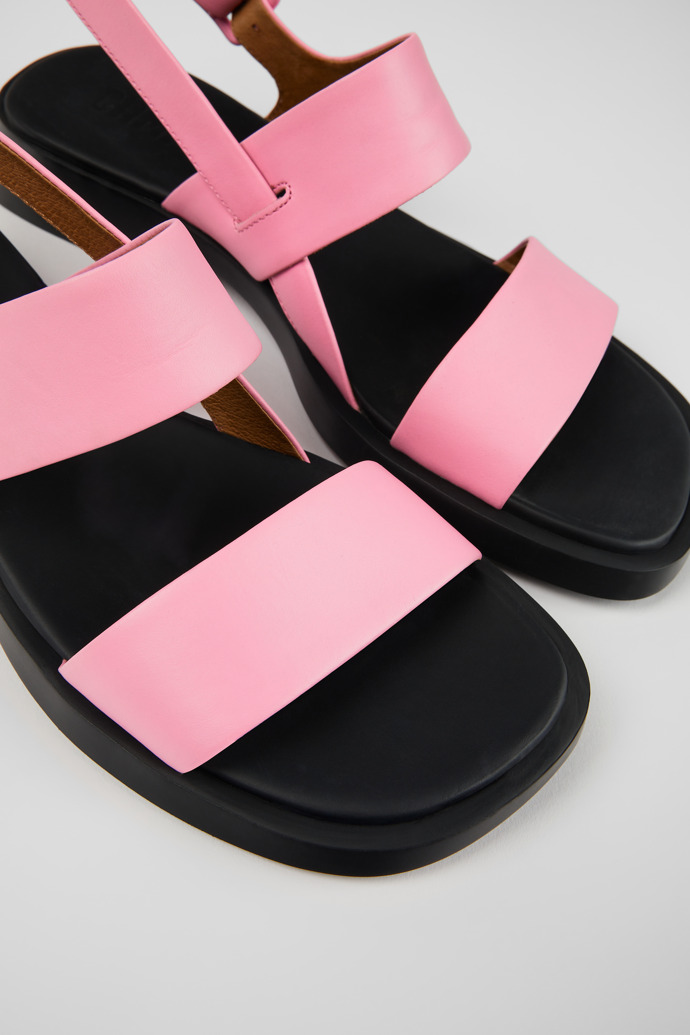Camper Dana - Sandalias rosas de piel con doble tira