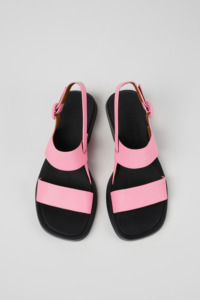Camper Dana - Sandalias rosas de piel con doble tira