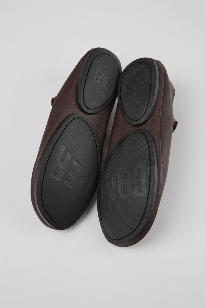 Camper Right - Zapatos Mary Jane de piel color vino para mujer