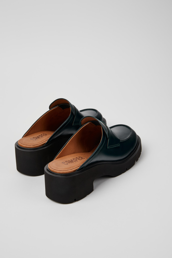 Camper Milah - Zuecos de piel verde para mujer