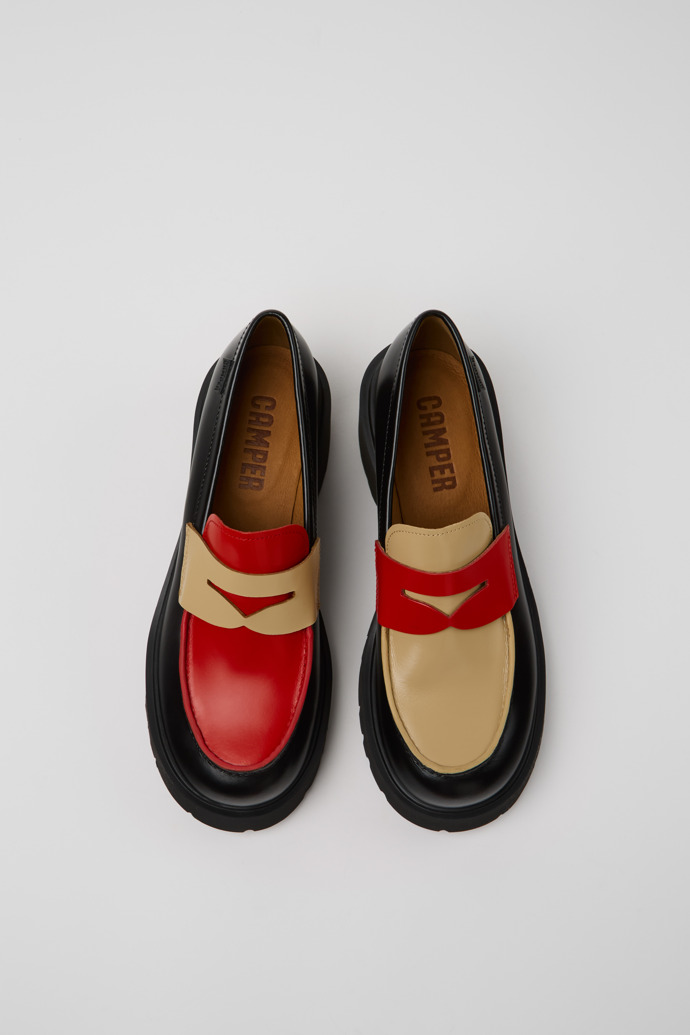 Camper Twins - Mocasines de piel multicolor tipo cesta para mujer.