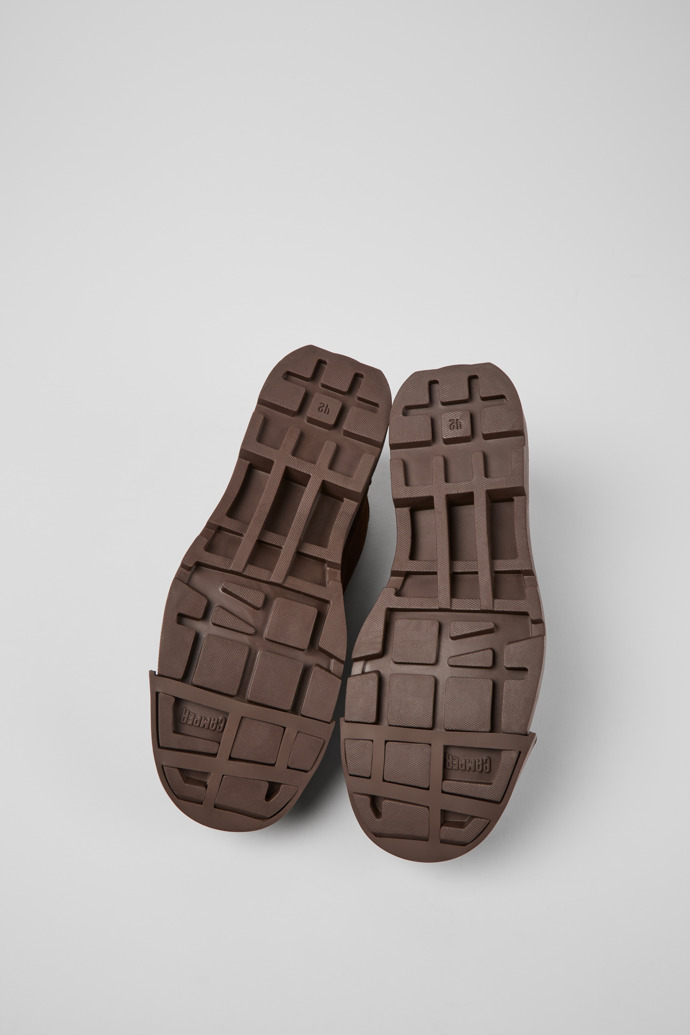 Camper Junction - Zapato de hombre en piel nobuk marrón