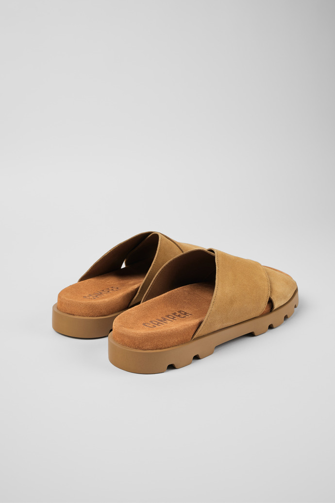 Camper Brutus Sandal - Sandalias beige de piel nobuk para hombre con tiras cruzadas.