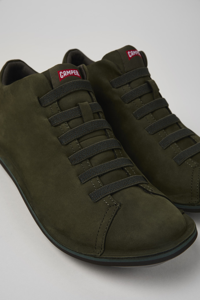 Camper Beetle - Zapatillas de piel nobuk verde