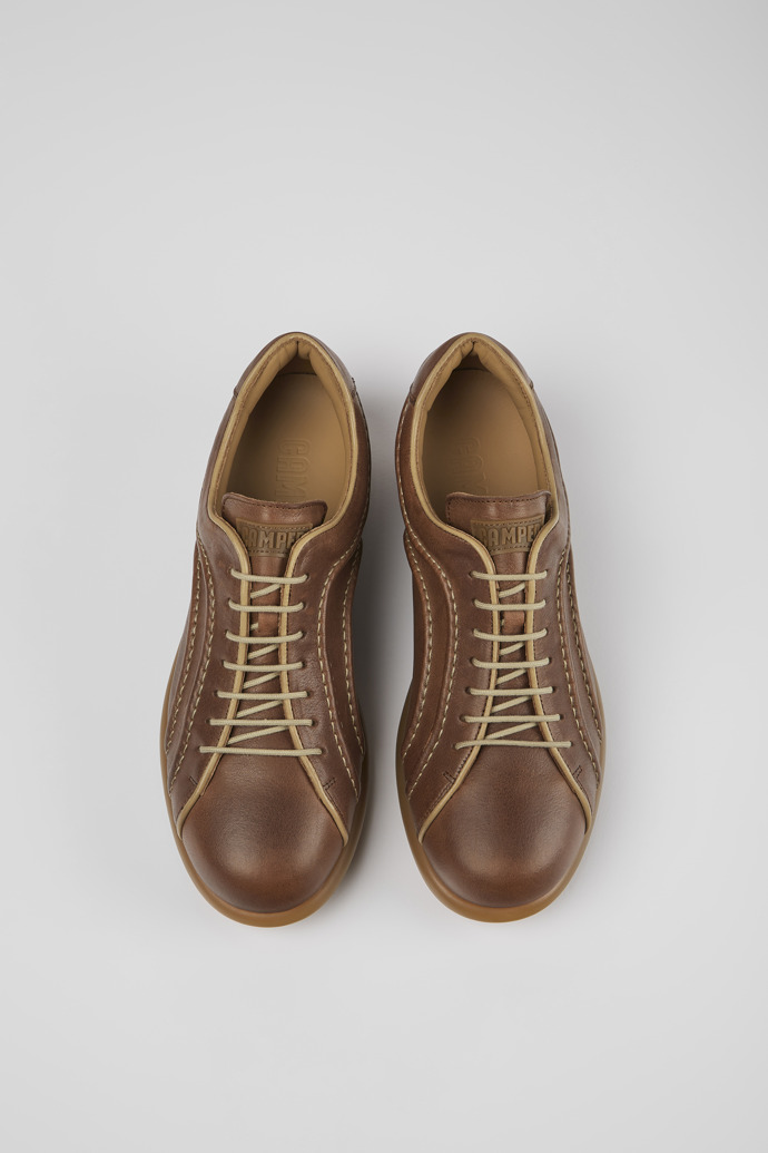 Camper Pelotas - Zapato marrón para hombre de piel de curtido vegetal