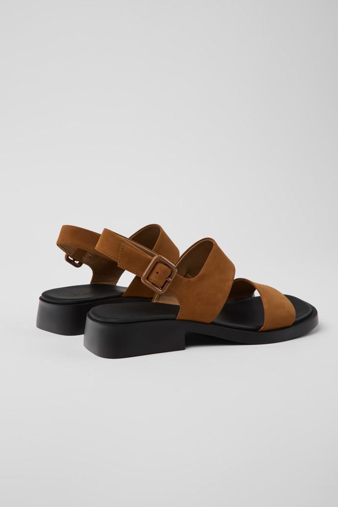Camper Dana - Sandalias marrones de nobuk para mujer.