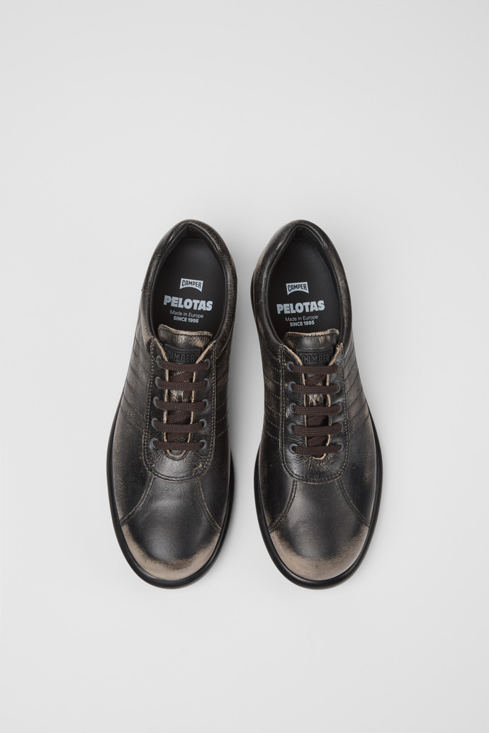 Camper Pelotas - Zapatillas grises de piel de curtido vegetal para mujer.